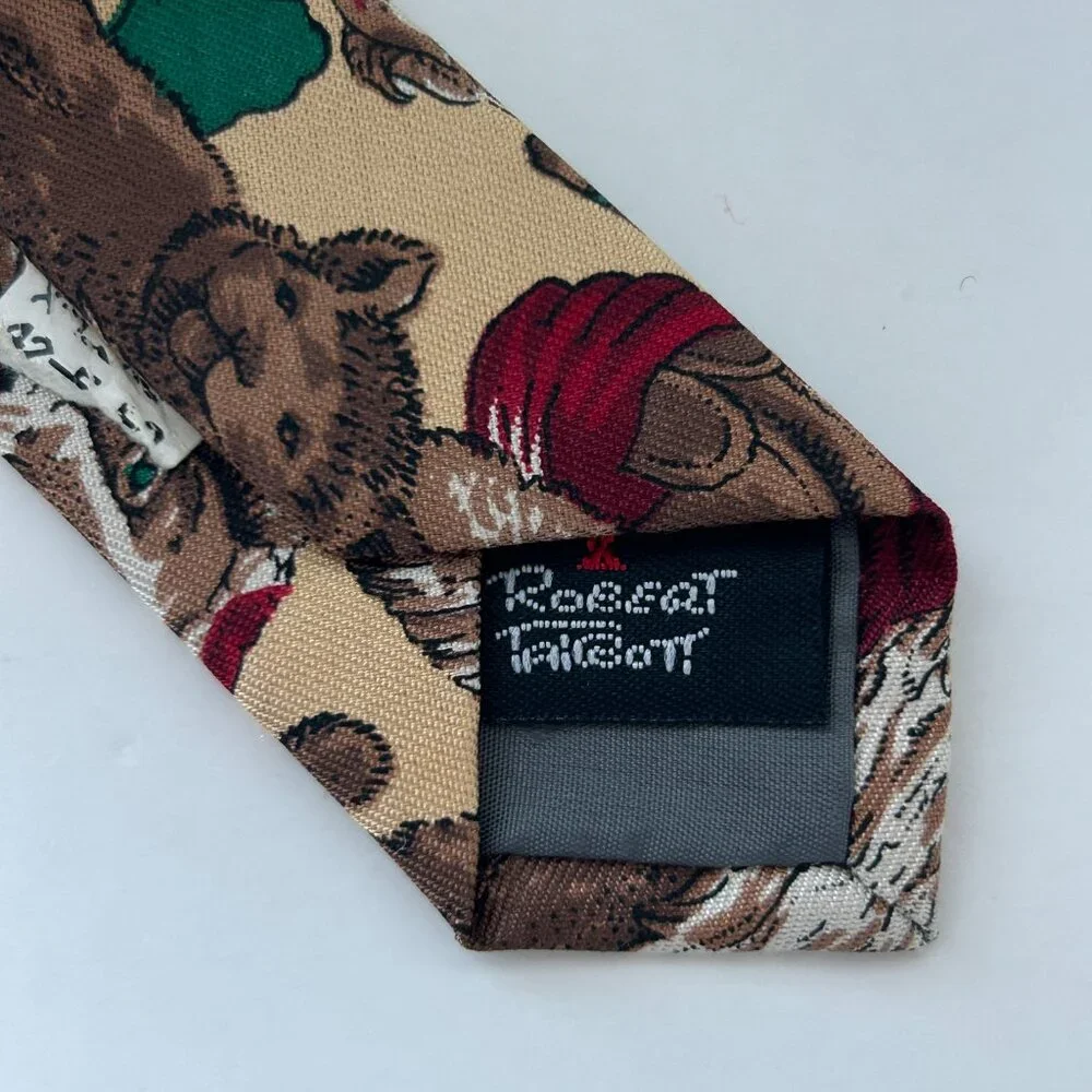 Robert Talbott Nordstrom Mens Hand Sewn Silk Neck Tie Santa Christmas USA Long
